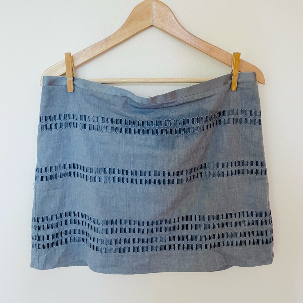 GAP Chambray Eyelet Mini Skirt